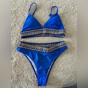 Zaful Blue and Multicolor Bikini Set- large